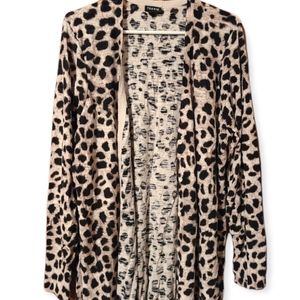 Torrid Leopard Print Boyfriend Cardigan Sweater 2X/ Torrid Size 2